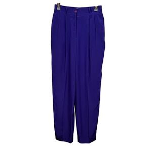 Paul Alexander 100% Silk Tapered Dress Pants, Purple, Size 8